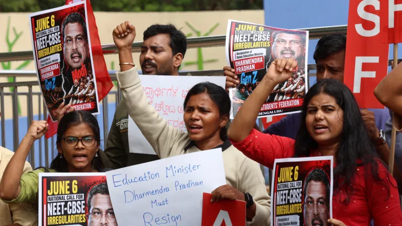 Students took to the streets across India after NEET 2026 was scrapped amid paper leak allegations