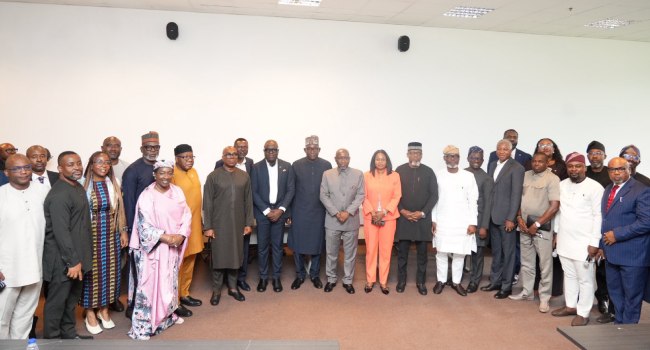 Minister of State for Petroleum Resources (Gas), Ekperikpe Ekpo and others at the meeting