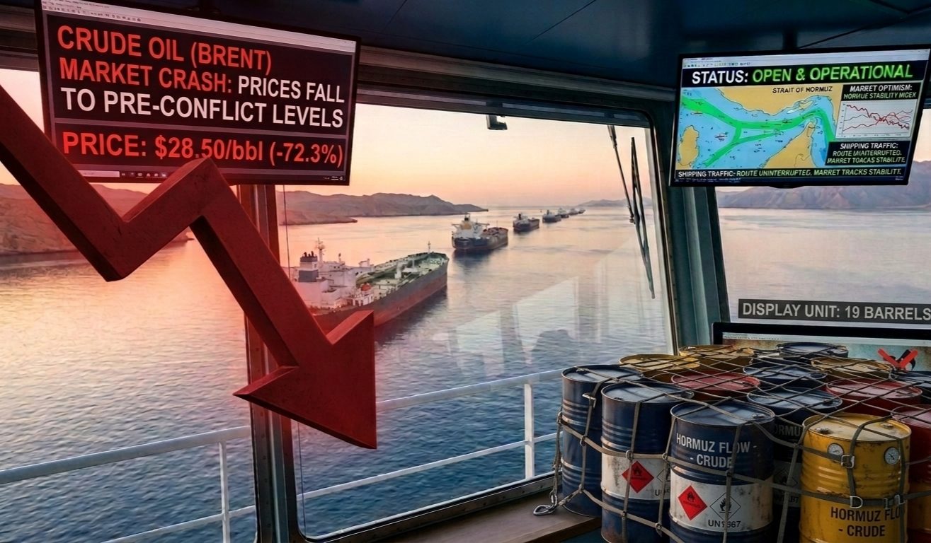 Oil Falls to $72 Per Barrel as Hormuz Supply Fears Ease