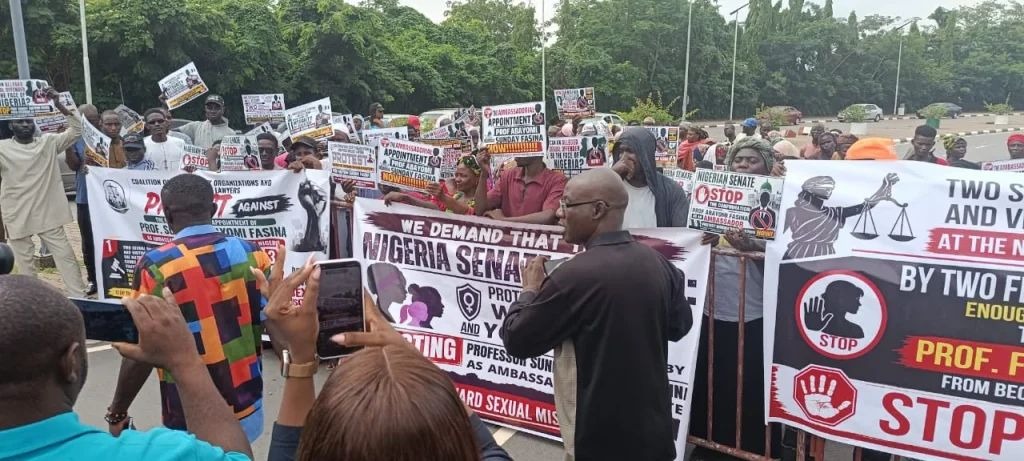 Protesters Storm National Assembly, Demand Halt to Fasina’s Ambassadorial Confirmation