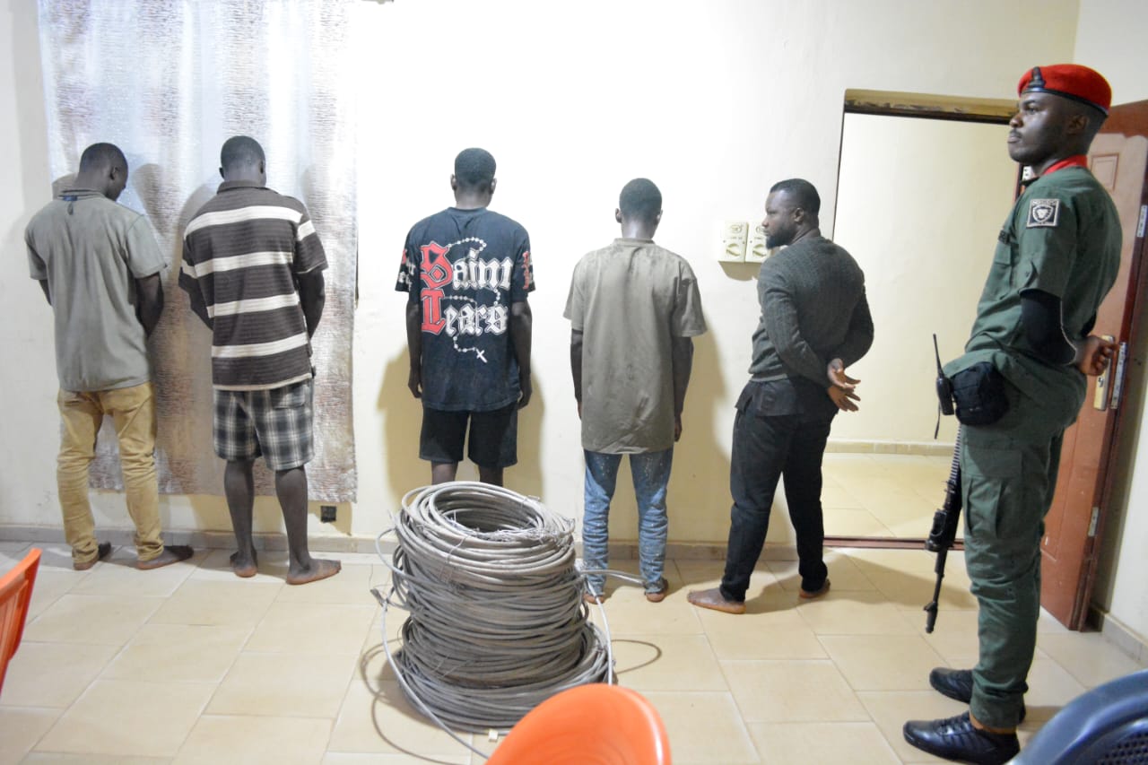 NSCDC Arrests Five Suspected Power Infrastructure Vandals in Benue, Recovers 350 Metres of Conductors